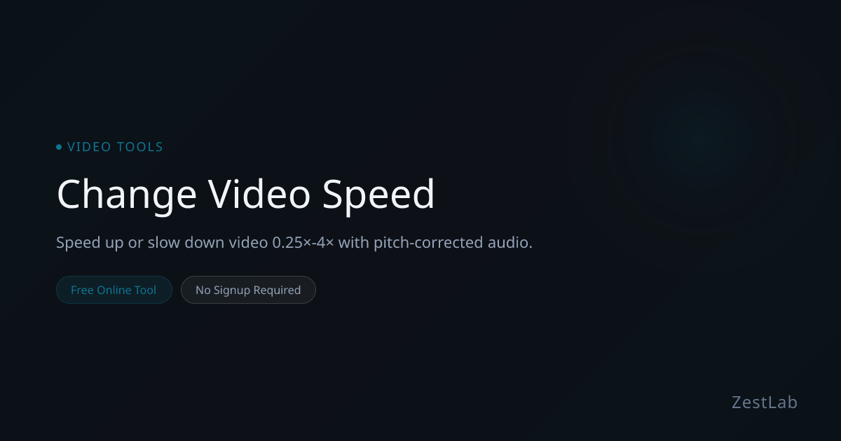 Change Video Speed - Free Online Tool | ZestLab