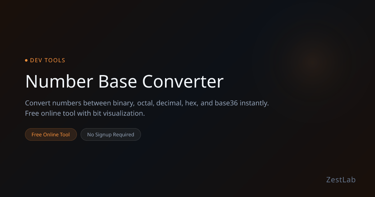 Number Base Converter - Free Online Tool | ZestLab